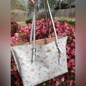 Coach floral tote